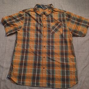 The North Face Short Sleeve Button Up Plaid Shirt Men's Size XL